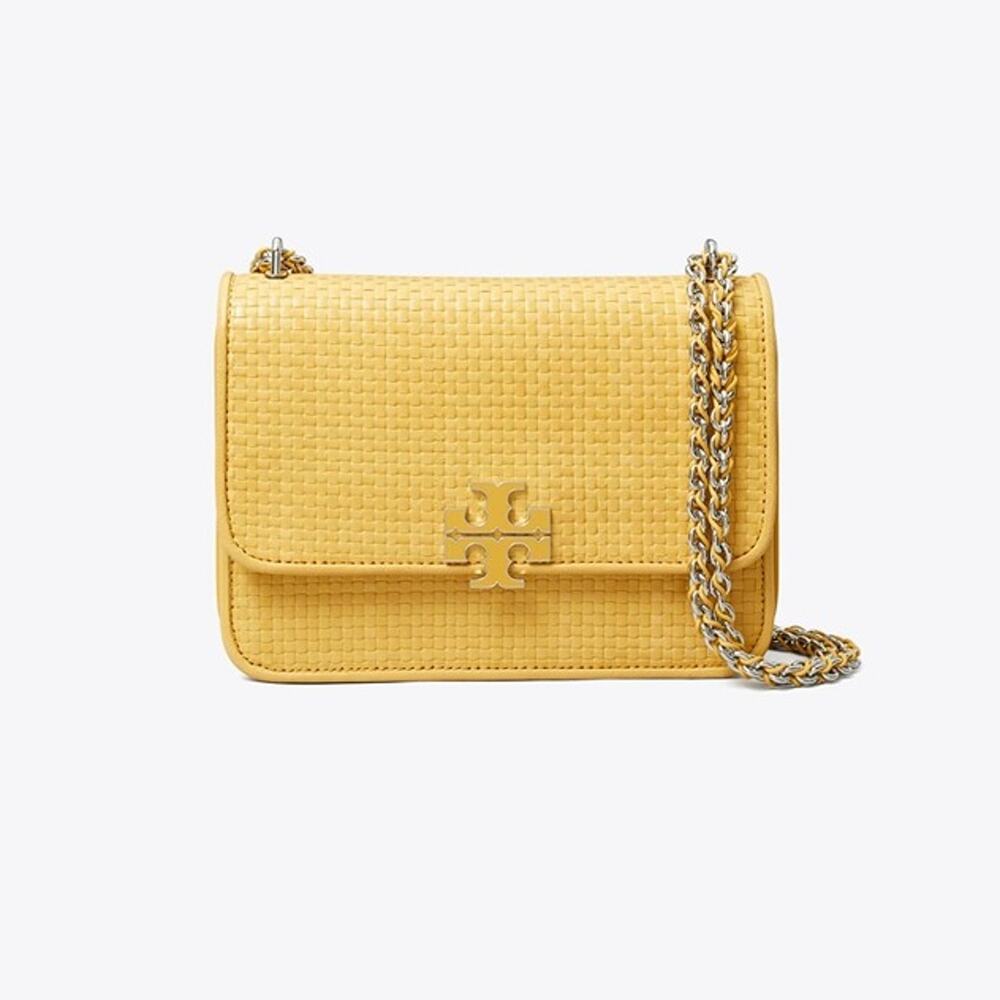 NEW‼️Tory Burch Britten Woven Small Shoulder Bag 180210 $670 Dark Sun